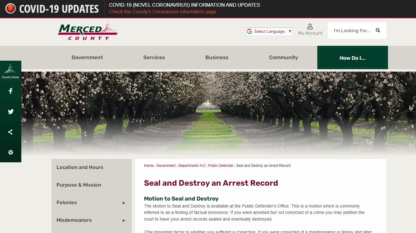 Seal and Destroy an Arrest Record | Merced County, CA ...